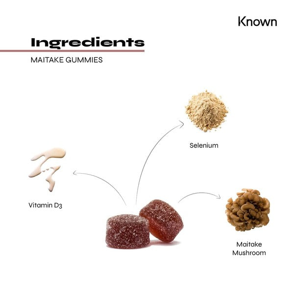 Known Nutrition Maitake Vegan Gummy Supplement X 60