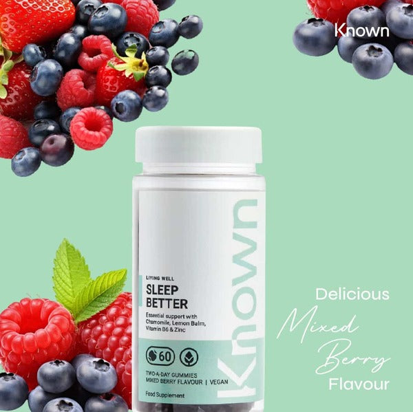 Known Nutrition Sleep Better Mixed Berry Vegan Gummy Supplement X 60