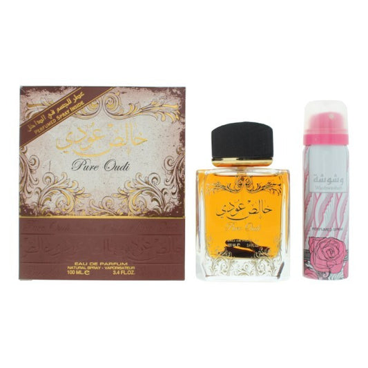 Lattafa Pure Oudi Eau De Parfum 100Ml + Deodorant Spray 50Ml Gift Set