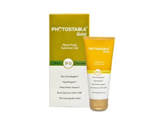 Photo-stable Gold Matte Finish Sunscreen Gel SPF 55 PA+++ 50 gm