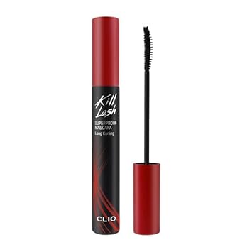 Clio Long & Curl Up Waterproof Black Mascara, Volumizing & Lengthening, Long-Wearing Mascara (#01)