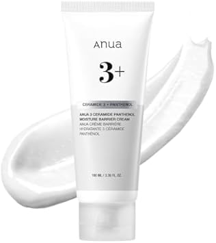 Anua 3 Ceramide Panthenol Moisture Barrier Cream, Hydrating Face Moisturizer For Normal Skin, Panthenol, Ceramide, Centella For Skin Barrier Non Comedogenic, Korean Skincare, 100Ml/3.38Fl. Oz