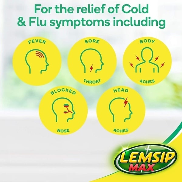 Lemsip Max Cold & Flu Lemon Sachets Paracetamol 16S