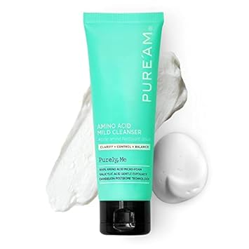 Pure'Am - Gentle Face Wash With Amino Acids, Salicylic Acid - 4.05 Fl.Oz, 120Ml - Korean Face Cleanser - Clarifying, Foaming, Deep Pore Cleaning, Ph Balancing, Oil Control - Authentic Korean Skin Care