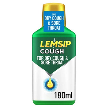 Lemsip Cough Liquid Dry Cough & Sore Throat Relief 180Ml