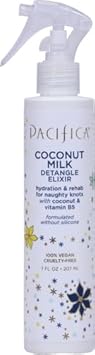 Pacifica Beauty, Coconut Milk Detangle Elixir, Detangler Spray, Leave In Conditioner, Conditioning, Coconut, Vitamin B, Nourishing, Silicone & Sulfate Free, Vegan & Cruelty Free