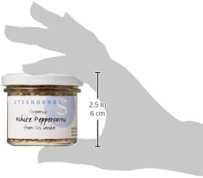 Steenbergs Organic White Peppercorns Standard Glass Jar - 65G