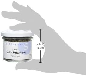 Steenbergs Organic Green Peppercorns Standard Jar - 25G (Dried)