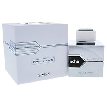 Al Haramain L'Aventure Blanche Cologne For Men - Arabian Perfume - Long Lasting Floral Fragrance With Notes Of Sandalwood, Lavender, Bergamot, Jasmine, Amber - Arabic Eau De Parfum Spray - 3.3 Oz
