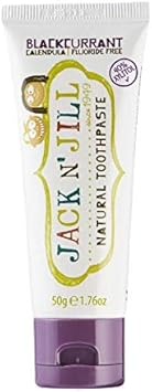 Jack N' Jill Natural Toddler Toothpaste For Baby, Kids And Infants 6 Months & Up, Fluoride Free Training Toothpaste For Toddlers 1-3, 40% Xylitol, Bpa Free - Blueberry & Blackcurrant, 1.76 Oz (2 Pack)