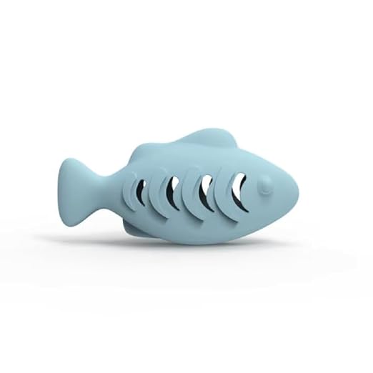 Fish Shape Silicone Cat Toy, Interactive Chew Toy for Cats and Kittens, Bite-Resistant, Self-Help Soothing Catnip Toy, Teeth Cleaning & Grinding, Food-Leaking Pet Toy