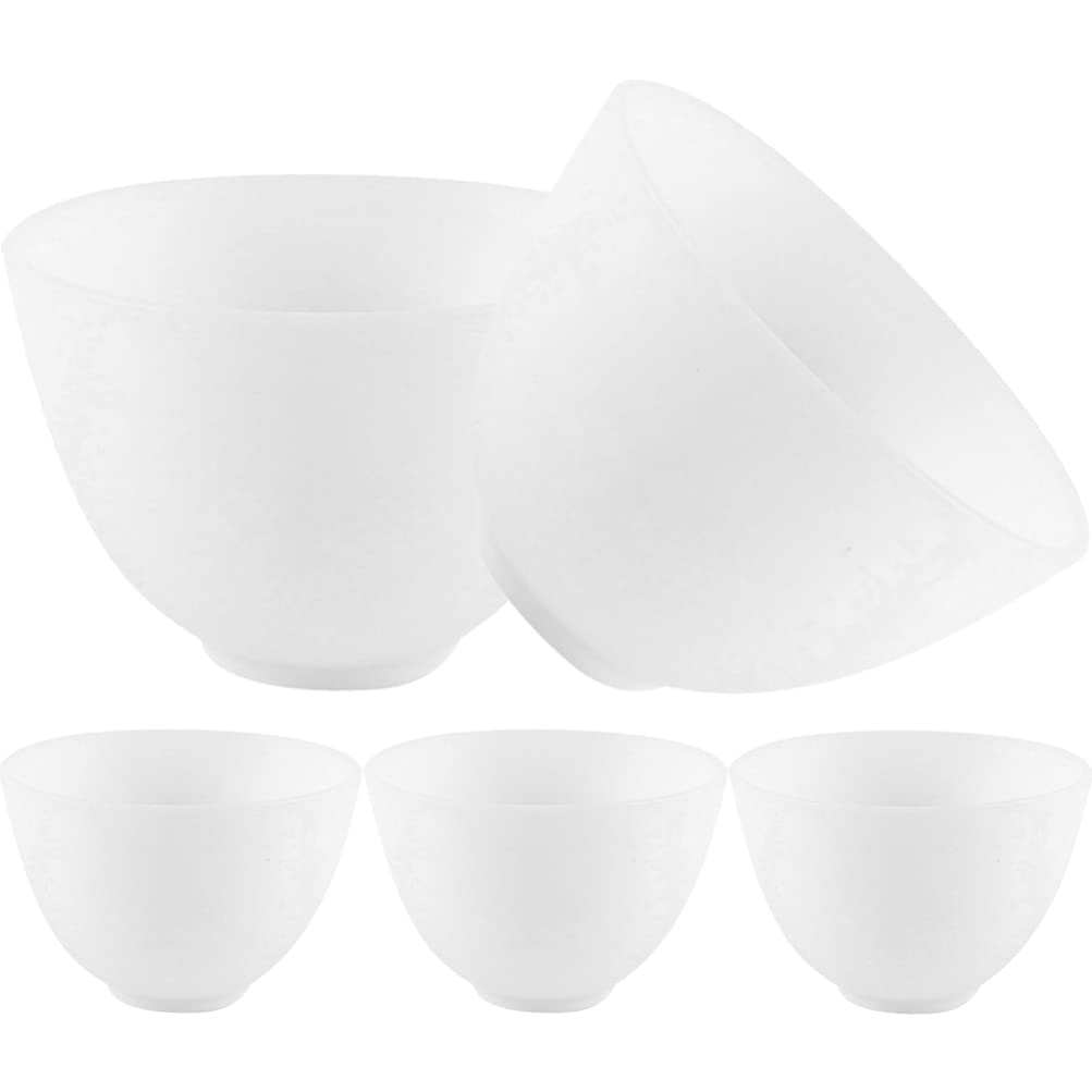 5Pcs Silicone Mask Bowl Silicone Facial Mask Mixing Bowl Facial Mask Diy Bowl Facial Supplies Skin Care Containers Anti-Fall Silicone Bowls Snack Bowls Facial Mask Making Major Set
