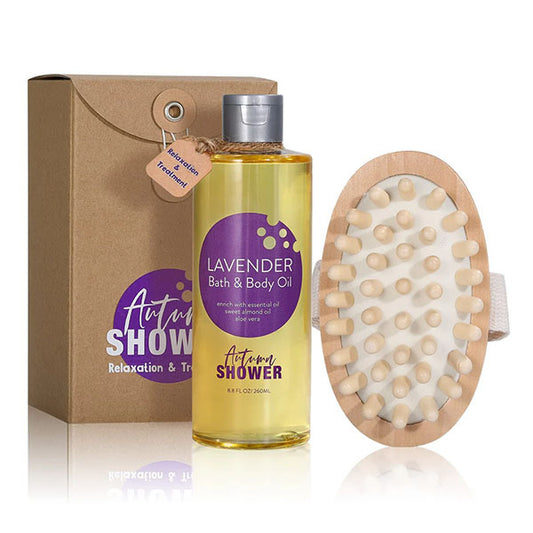 Livingandhome Lavender Bath & Body Oil With Massager 260Ml