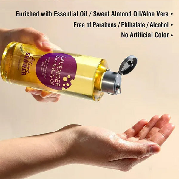 Livingandhome Lavender Bath & Body Oil With Massager 260Ml