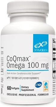 XYMOGEN CoQmax Omega 100 mg - CoQ10 + Fish Oil Omega 3 Supplement - Du