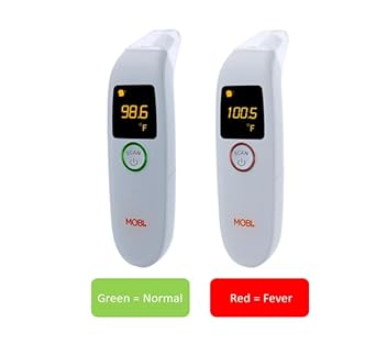 MOBI DualScan FeverTrack Ear & Forehead Thermometer w/Medication Reminder Alarm, Fever Thermometer, Forehead and Ear Thermometer, Medical Thermometer, Baby and Infant Thermometer, Battery Included