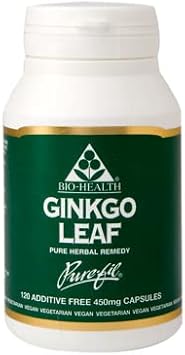 Bio-Health Ginkgo Leaf 450mg Pure Herbal Food Supplement, Supports Blood Circulation, Mental Performance and Boosts Energy Suitable for Vegetarians and Vegans, Additive Free, 120 Capsules : Amazon.co.uk: Health & Personal Care