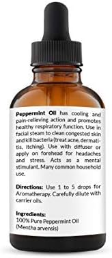NaturoBliss Peppermint Essential Oil, 100% Pure and Natural, Premium Therapeutic Grade Peppermint Oil, Aromatherapy Essential Oil, 4 fl. oz. Essential Oil with Glass Dropper