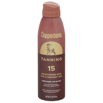 Coppertone Tanning Sunscreen Spray, Spf 15 Broad Spectrum Tanning Sunscreen, Water Resistant Sunscreen, 5.5 Oz