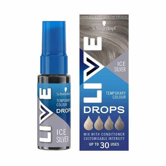 Live Drops Semi-Permanent Ice Silver Hair Dye 30Ml