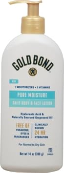 Gold Bond Pure Moisture Lotion, 14 Oz., Ultra-Lightweight Daily Body & Face Lotion