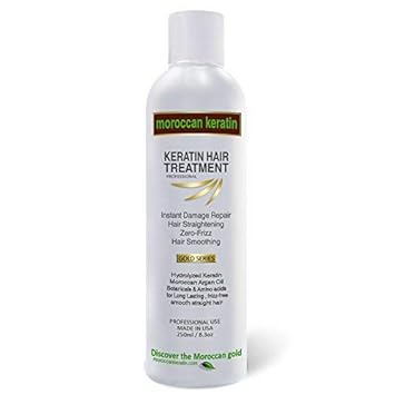 Moroccan Keratin Gold Series Most Effective Brazilian Keratin Hair Treatment 8Oz Blowout Straightening Complex Global With Argan Oil Proven Formula Natural Organic Results Keratina Para Alisar El Pelo : Beauty & Personal Care