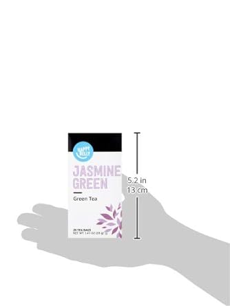 Amazon Brand - Happy Belly Green Tea Bags, Jasmine, 120 Count (6 Packs of 20) (Previously Solimo) : Grocery & Gourmet Food