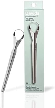 Davids 100% Medical Grade Stainless Steel Professional Tongue Scraper, Made in USA
