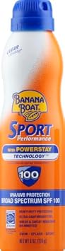 Banana Boat Sport Ultra Spf 100 Sunscreen Spray, 6Oz | Sport Sunscreen Spray Spf 100, Banana Boat Sunscreen Spf 100 Spray, High Spf Sunscreen, Water Resistant Sunscreen, 6Oz