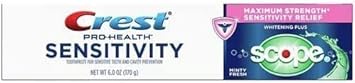 Crest Sensitivity Whitening And Scope Minty Fresh Toothpaste, 6 Oz - 2 Tubes : Health & Household
