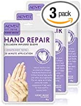 3 Pairs Hands Mask Moisturizing Gloves, Hand Skin Repair Renew Mask Infused Collagen, Vitamins + Natural Plant Extracts for Dry, Aging, Cracked Hands