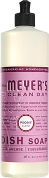 MRS. MEYER'S CLEAN DAY Liquid Dish Soap, Biodegradable Formula, Peony, 16 fl. oz