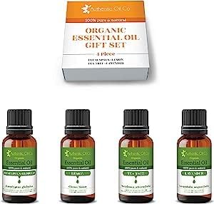 4 Piece Organic 10ml Essential Oil Gift Set Pure and Natural Oils Aromatherapy Diffuser, Cosmetics : Amazon.co.uk: Beauty