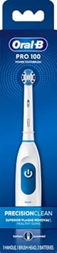 Oral-B Pro 100 Precision Clean, Battery Powered Electric Toothbrush, Blue And White