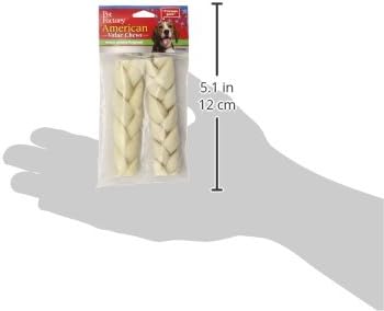 Pet Factory American Beefhide 6" Braided Sticks Dog Chew Treats - Natural Flavor, 2 Count/1 Pack : Pet Supplies