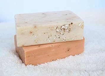 Exfoliating Bar Soap Combo Set By Olivia Care - Rose Himalayan Salt + Lavender Latte- All Natural & Organic - Moisturize, Detoxify, Hydrate - Makes Skin Soft & Silky - 2 X 8 Oz : Beauty & Personal Care