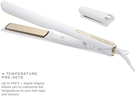 Kristin Ess Hair 3-in-One Titanium Flat Iron Hair Straightener, Curler and Waver - Styling + Frizz Control - Polished S Curls - Dual Voltage - 1 1/4 Inch Rounded Straightener Curler 2 in 1 + Waver