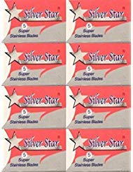 40 Silver Star Super Stainless Steel Double Edge Razor Blades