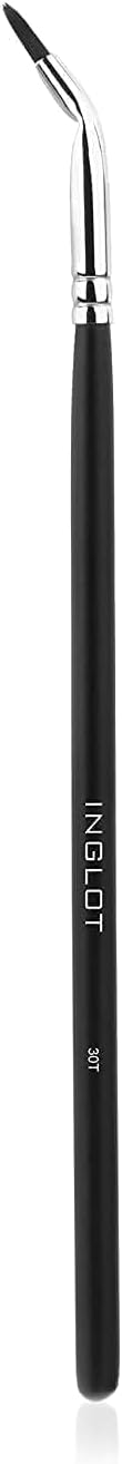 Inglot 30T - Professional Makeup Brush With Taklon Bristles - Ideal For Precise Application Of Eyeliner, Shadows And Eyebrow Wax | Curved Shape For Easy Use, Durability And Elegance