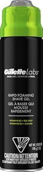 Gillette Labs Rapid Foaming Shaving Gel For Men, Alcohol, Dye And Paraben-Free With Vitamin B3 And Sea Kelp, Cools And Soothes Skin, 7 Oz