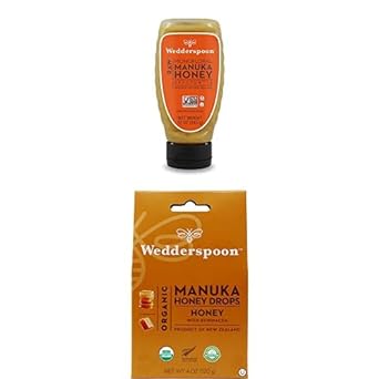 Bundle - Wedderspoon Raw Premium Manuka Honey KFactor 16 Squeeze Bottle (12 Oz) and Manuka Honey Drops, Honey & Echinacea (4 Oz) : Grocery & Gourmet Food