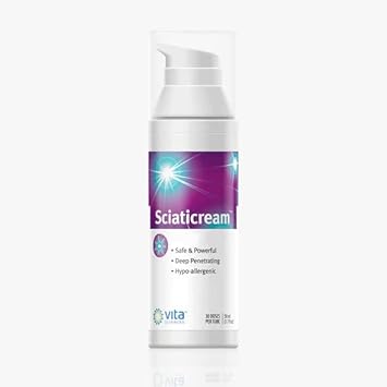 Vita Sciences Sciaticream - Cream For Sciatic Nerve Support With Arnica, B1, B5, B6, Msm, Aloe And Coconut Oil. Fast Acting Soothing Formula…