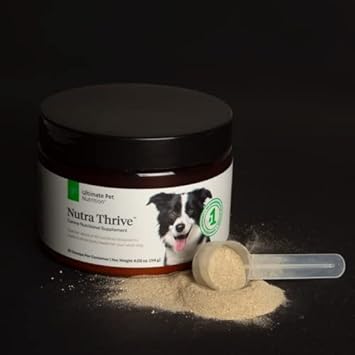 ULTIMATE PET NUTRITION Nutra Thrive™ Canine 40 in 1 Nutritional Supplement for Dogs, Powder Supplement for Dogs, Digestion and Immune Support, Vitamins, Minerals, Probiotics, Enzymes, 30 Servings : Pet Supplies