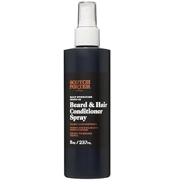 Scotch Porter Daily Hydration Conditioner Spray For Beard & Hair | Coconut, Avocado & More | 8Oz Bottle With Pump