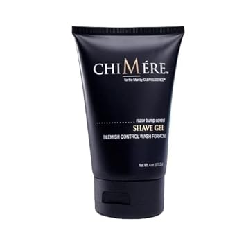 Chimere Gel Shaving Cream For Men (Razor Bump Control + Blemish Control Wash For Acne) - Cools And Refreshes Skin - Helps Reduce Nicks, Razor Burn, And Irritation - 4 Oz