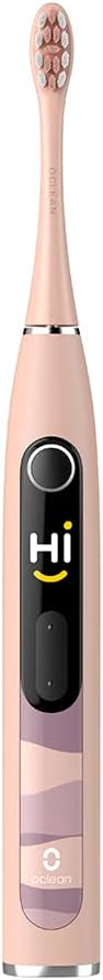 Oclean X10, Smart Sonic Electric Toothbrush, 5 Brushing Modes, 3H-Quick Charge For 60 Days, 2 Min Timer & Pressure Sensor, Ipx7 Ultrasonic Travel Toothbrush – Pink