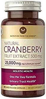 Natural Cranberry Fruit Extract 500mg 60 Rapid Release Capsules : Health & Household