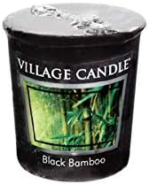 Village Candle Black Bamboo Wrapped Votive Candle, 2 Oz, Traditions Collection, Black