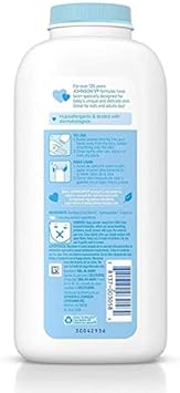 Johnson's Baby Powder With Naturally Derived Cornstarch Aloe & Vitamin E, Hypoallergenic, 15 Oz, 2 Count : Baby