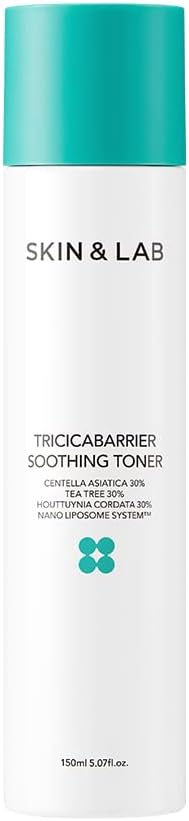 Skin&Lab Tricicabarrie Soothing Toner, Infused With Cica, Tea Tree, And Heart Leaf, After Sun Care Product, Calm Sunbun And Hydrate Skin, Korean Toner, All Skin Types, 5.07 Fl. Oz